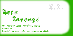 mate korenyi business card