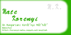 mate korenyi business card